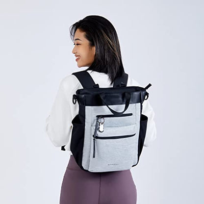 Sherpani Soleil, Anti Theft Convertible Backpack, 3 in 1 Tote, Crossbody Purse, 18L Travel Bag, Fits 13” Laptop (Sterling Lite) - color: Sterling - Lite