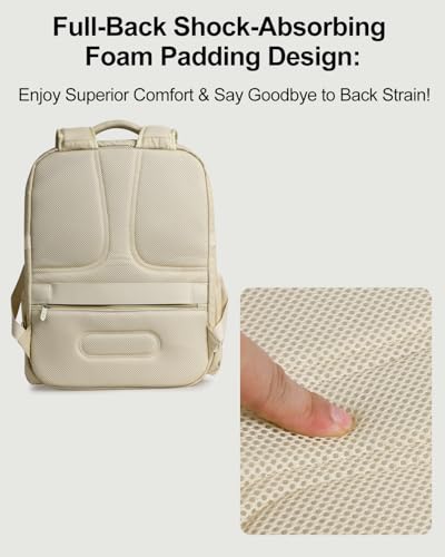 Travel Backpack for Women & Men, Carry On Personal Item Bag Flight Approved, Large Waterproof Laptop Backpack for Travel, Overnight, College & Commuting Beige - color: Beige