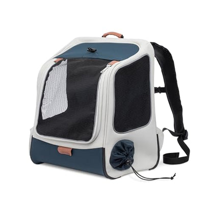 PetSafe Happy Ride Backpack Pet Carrier - Perfect for Dogs & Cats up to 20lbs - Mesh Windows for Comfortable Travel - Harness Tether for Safety - Easy Access Treat Opening - Can be Secured in the Car
