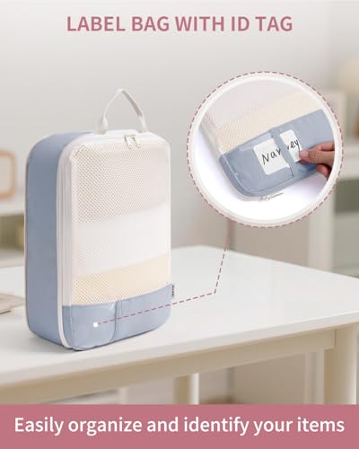 Narwey 6 Set Compression Packing Cubes for Travel, Lightweight Expandable Luggage Organizer Bags, Durable Space Saver Bags (Grey) - color: Grey