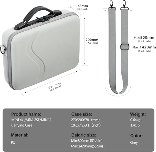 Tomat MINI 4K Carry Case Portable Travel Bag for DJI MINI 4K /Mini 2 SE Fly More Combo Accessories | Portable Travel Bag Storage 1*Charging Hub, 3*Batteries,1*Mini 4k Drone,1*RC-N1 Remote Controller Accessories