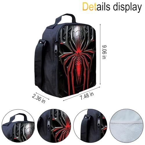 3 in 1 Spider Pattern, 17'' Large-Capacity Backpack Set With a Fashionable and Personalized Style is Exquisitely Designed and Widely Applicable, Making it an Ideal Choice(Black)