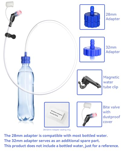 Hydration Adapter Kit Upgraded - Convert Bottled Water into a Sports Drink Bottle, Compatible with Most Threaded Tops for Camping, Hiking, Cycling, Backpacking, Travel & Outdoor Adventures