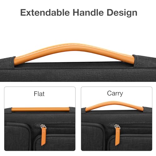 MOSISO 360 Protective Laptop Case 17.3 inch, 17-17.3 inch Laptop Sleeve Compatible with Dell, HP, Lenovo, Asus, Acer, Alienware, Side Open Carrying Case with 4 Zipper Pockets&Handle, Black - color: Black, size: 17.3 inch