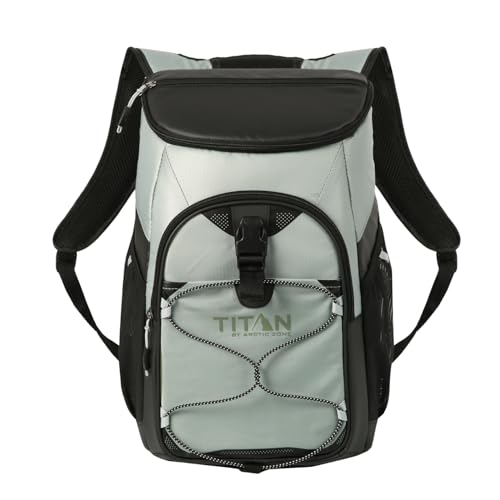 Titan by Arctic Zone Backpack Cooler, Insulated Soft Sided Bag with Leak Proof Lining and Padded Straps, for Lunch, Picnic, and Travel, 24 Can Capacity - color: Seagrass