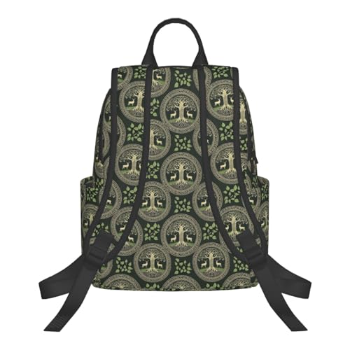 Casual Travel Rucksack Viking Symbol Tree Life, Self-Standing, Mesh Side Pockets, for Cycling & Weekends - color: Picture (828)