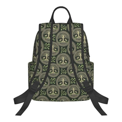 Casual Travel Rucksack Viking Symbol Tree Life, Self-Standing, Mesh Side Pockets, for Cycling & Weekends - color: Picture (828)