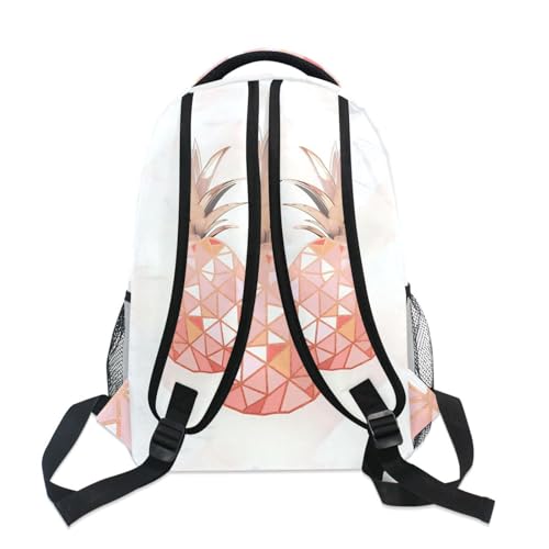 ALAZA Rose Gold Pineapple Pink Marble Backpack Purse for Teen Girls Women Kids Bookbags Laptop School Bag with Multiple Pockets - color: Pineapple