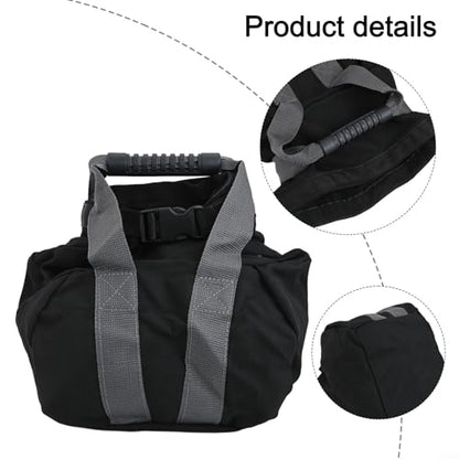 Adjustable Canvas Kettlebell Sandbag with Handle for Strength Training, Home Gym Fitness and Yoga, Empty Weight Bag Fillable 0-35 lbs for Squats Swings,