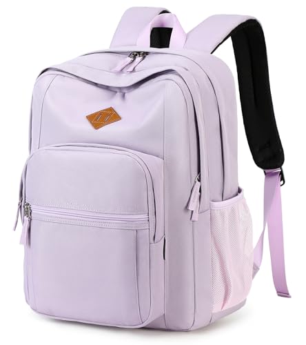 abshoo Girls Solid Color Backpack For College Women Water Resistant School Bag (Lavender Purple) - color: Lavender Purple, size: 16.5 Inc