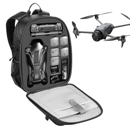 Smatree Professional Backpack Compatible for DJI Mavic 4 Pro, for DJI RC Pro 2/RC 2, Waterproof Backpack Bag for Mavic 4Pro Combo with 7 inch Mini-LED Display and Accessories - color: Black- For DJI Mavic 4 Pro