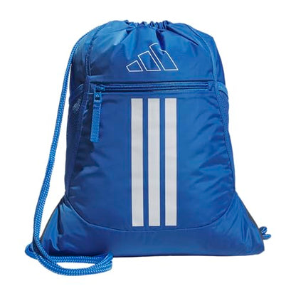 adidas Alliance Sackpack – Drawstring Backpack for Sports, Small Gym Bag, Ray Blue/White/3, OSFA - color: Ray Blue/White/3