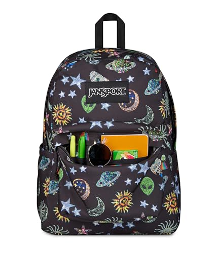 JanSport SuperBreak Plus Backpack with Padded 15-inch Laptop Sleeve and Integrated Bottle Pocket - Spacious and Durable Daypack for Work and Travel, Galaxy Glam - color: Galaxy Glam