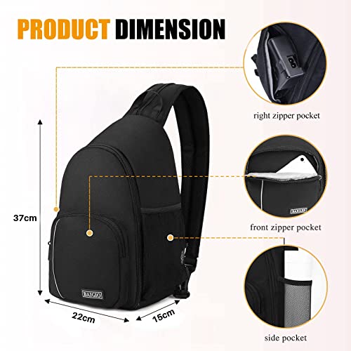 BAIGIO Camera Sling Bag Small Camera Backpack for Photographers,Water-resistant Camera Crossbody Bag Travel Caemra Backpack for DSLR SLR Mirrorless Camera - color: Black