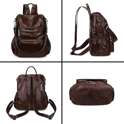 Uromee Backpack Purse for Women Vegan Leather Ladies Fashion Travel Tassel Shoulder Bag Convertible Coffee bag - color: 0243 Coffee 2