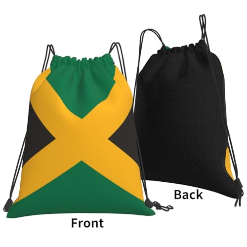 Jamaican Flag Drawstring Bag Sport Gym Backpack Beach Travel Sack Draw String Yoga Bag For Men Women - color: Jamaican Flag
