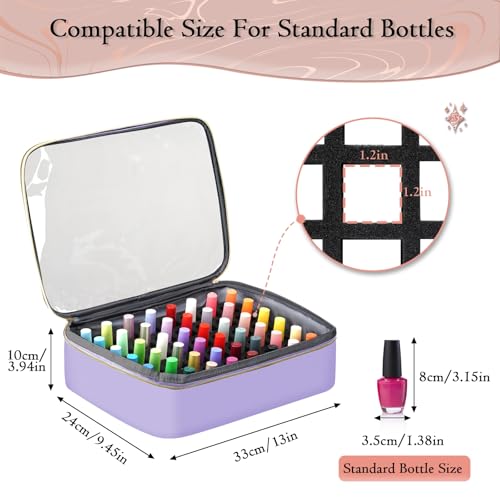 YOREPEK XL Nail Polish Organizer Holds 96 to 100+ Bottles, Lavender Purple - color: Purple-96bottles