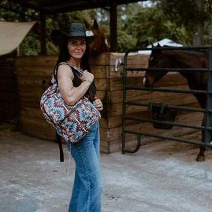 Montana West Backpack Purse for Women Western Aztec Backpack Purse Lightweight Casual Daypack for Travel - color: Coffee
