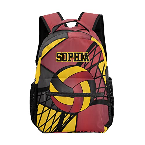 Custom Volleyball Red Black Yellow Personalized Causual Shoulder Bag Sports Leisure Camping Backpack for Women Men - color: Design 3