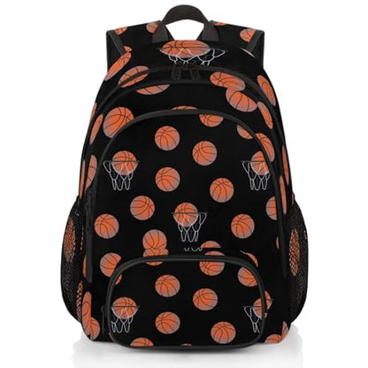 Basketball Laptop Backpack for Women Men, Black Work Travel Computer Backpacks, 18.3 Inch Large Computer Nurse Teacher Bags Casual Daypack - color: Multicolor 12