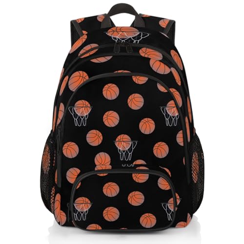 Basketball Laptop Backpack for Women Men, Black Work Travel Computer Backpacks, 18.3 Inch Large Computer Nurse Teacher Bags Casual Daypack - color: Multicolor 12
