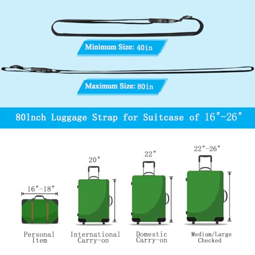 80In Luggage Straps for Suitcase Travel Long Belt Accessories, 2 Pack Pink - color: 2Pcs Pink