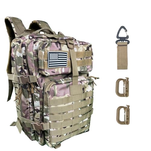 50L Large Military Tactical Backpack Molle Army Assault Pack for Travel Camping Hiking Fishing Backpack for men (Comouflage) - color: Comouflage