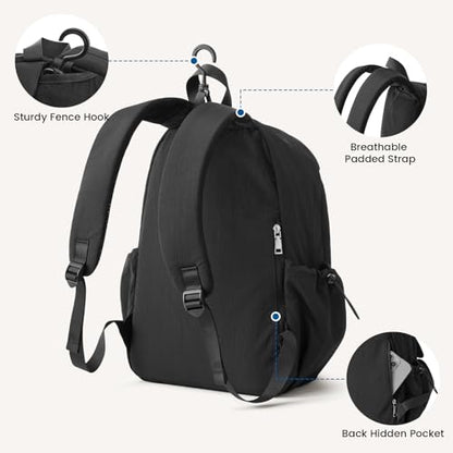 G4Free 20L Pickleball Bag for Women, Pickleball Paddle Backpack with Fence Hook, Work Travle Bag with 15" Laptop Compartment-Black - color: Black