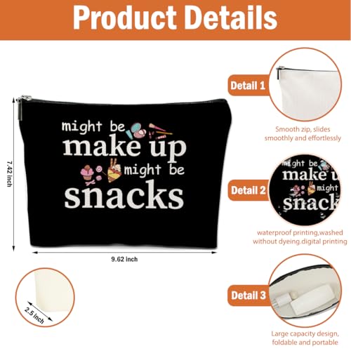 4 PCS Friend Gifts for Women Makeup Bag, Snack Bags, Funny Gifts Cosmetic Bags, Sister Birthday Christmas Graduation Friendship Gift for Daughter from Mom - might be makeup might be snacks - color: Multicolor 0094