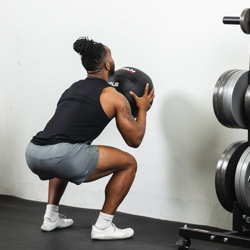 Titan Fitness 20 LB Composite Wall Ball, Soft Shell Poly-Composite Laminate Cross Texture Non-Slip Grip, Tight Stitching, Medicine Ball for Core, Full-Body, Functional Workouts, Exercise Ball