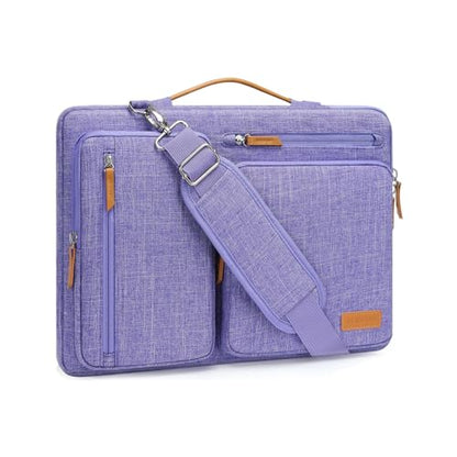 MOSISO 360 Protective Laptop Shoulder Bag,15-15.6 inch Computer Bags Compatible with MacBook Pro 16 inch, HP, Dell, Lenovo, Asus Notebook,Side Open Messenger Bag with 4 Zipper Pockets, Purple - color: Purple, size: 16 inch