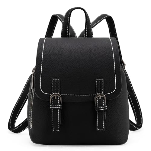 Montana West Black Mini Backpack Purse for Women Vegan Leather Small Womens Backpack Cute Convertible Shoulder Bag - color: Black