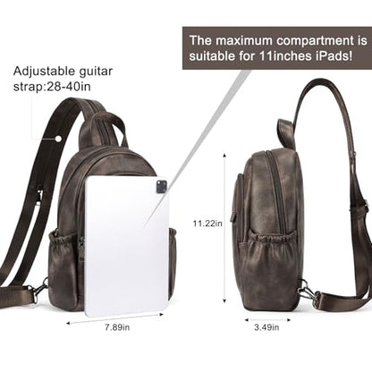 CLUCI Sling Bag for Women Leather Women's Backpack Small Convertible Backpack Purse Crossbody Bag for Travel - color: 0-6 Coffee