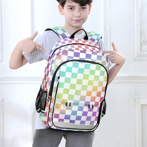 ALAZA Rainbow Checkered Laptop Backpack Purse for Women Men Checker Travel Bag Casual Daypack with Compartment & Multiple Pockets - color: Checkered