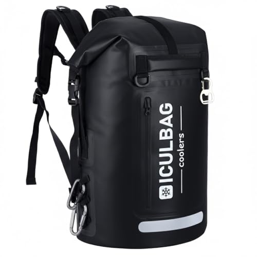 48cans Large Cooler Backpack Insulated Waterproof for Men Women Insulated Backpack Cooler Leak Proof Waterproof for 12 Hours Cooling for Camping Picnic Hiking Beach Travel Kayaking - color: Black