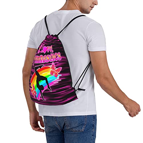 Gymnastics Drawstring Backpack Gym String Bag Drawstring Sackpack Sport For Womens Mens - color: A6 Gymnastics