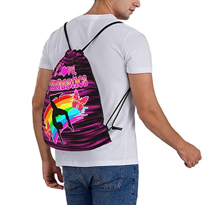 Gymnastics Drawstring Backpack Gym String Bag Drawstring Sackpack Sport For Womens Mens - color: A6 Gymnastics