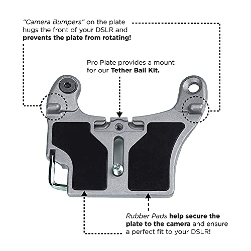 SPIDER HOLSTER – Clip-on Camera Holster and Camera Plate with Durable Stainless Steel Pin – Compatible with Any Belt - color: Silver