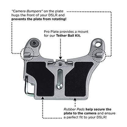 SPIDER HOLSTER – Clip-on Camera Holster and Camera Plate with Durable Stainless Steel Pin – Compatible with Any Belt - color: Silver