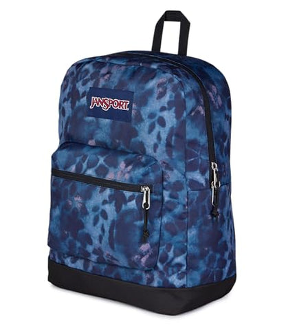 JanSport Cross Town Plus Backpack - Large Main Compartment, Side Water Bottle Pocket, 15-Inch Padded Laptop Sleeve - Ghostly Florals - color: Ghostly Florals Navy/Purple/Pink