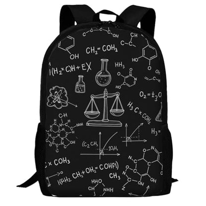 Slim Anti Theft Laptop Backpack Science Formulas Math Chemistry, Large Volume Travel Daypack Durable Polyester Carry Bag for Office Business Outdoor Trekking - color: Design (543)