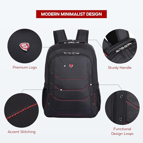 SAKOS Brisk 15.6 inch Laptop Backpack, Professional Travel Backpack Carry on Flight - TSA Approved, Water Repellent Laptop Backpack for Men & Women, College Backpack with Laptop Compartment - Black - color: 1. Brisk - Black