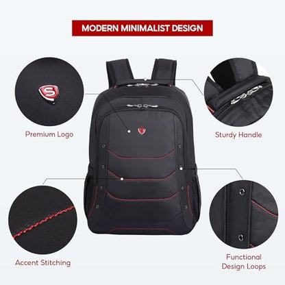 SAKOS Brisk 15.6 inch Laptop Backpack, Professional Travel Backpack Carry on Flight - TSA Approved, Water Repellent Laptop Backpack for Men & Women, College Backpack with Laptop Compartment - Black - color: 1. Brisk - Black
