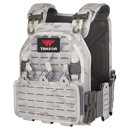 YAY YAKEDA Quick Release Tactical Laser-Cutting Vest Multicam Lightweight Vest - color: Snow Camo