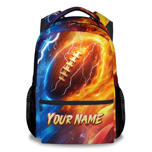 Kids Backpack, Personalized Football Backpacks for Boys, 17" Sports Bookbag for Primary, Custom Back to School Bag for Youth - color: Color-3