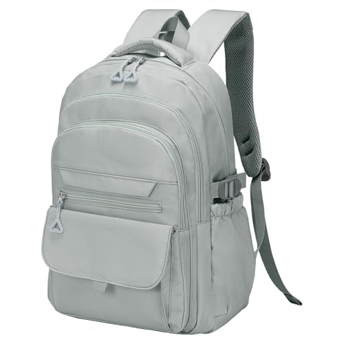 Aesthetic Daypack Backpack, Water-Resistant 15.6" Laptop Backpack for Women and Men, Featuring Touch-Fastener and Anti-Theft Pockets (Gray) - color: Gray