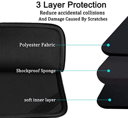 Laptop Sleeve case 14 inch, Protective Soft Padded Computer Carrying Bag Durable Laptop Cover Compatible with 14" MacBook HP Lenovo Dell ASUS Acer Chromebook Notebook Bag, Black - color: Black, size: 14 inch