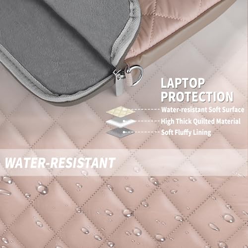 Puffy Quilted Laptop Sleeve with a Removable Shoulder Strap Compatible with MacBook Air 15 inch M2 A2941 2023/Pro 15 A1990 A1707, 15 Surface Laptop 5/4/3,Dell XPS 15,HP Stream 14 inch - color: Sleeve - Khaki, size: 15 inch