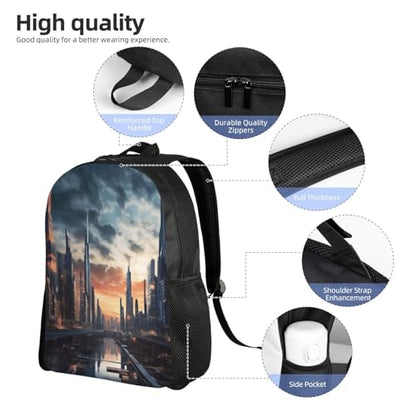 City Scape Backpack Casual Travel Daypack Lightweight Laptop Bags Hiking Backpacks for Women Men