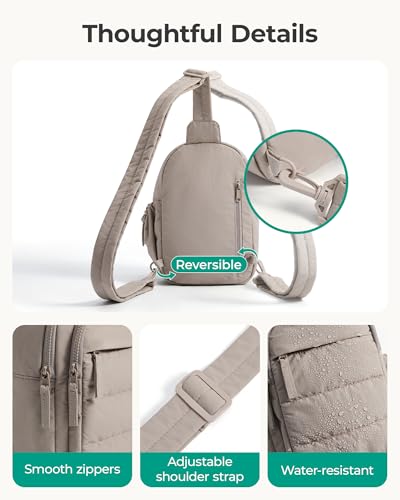 BAGSMART Small Sling Bag for Women, Puffer Crossbody Bag Purses Hobo Handbag Fanny Packs for Travel Hiking - color: Deep Marina